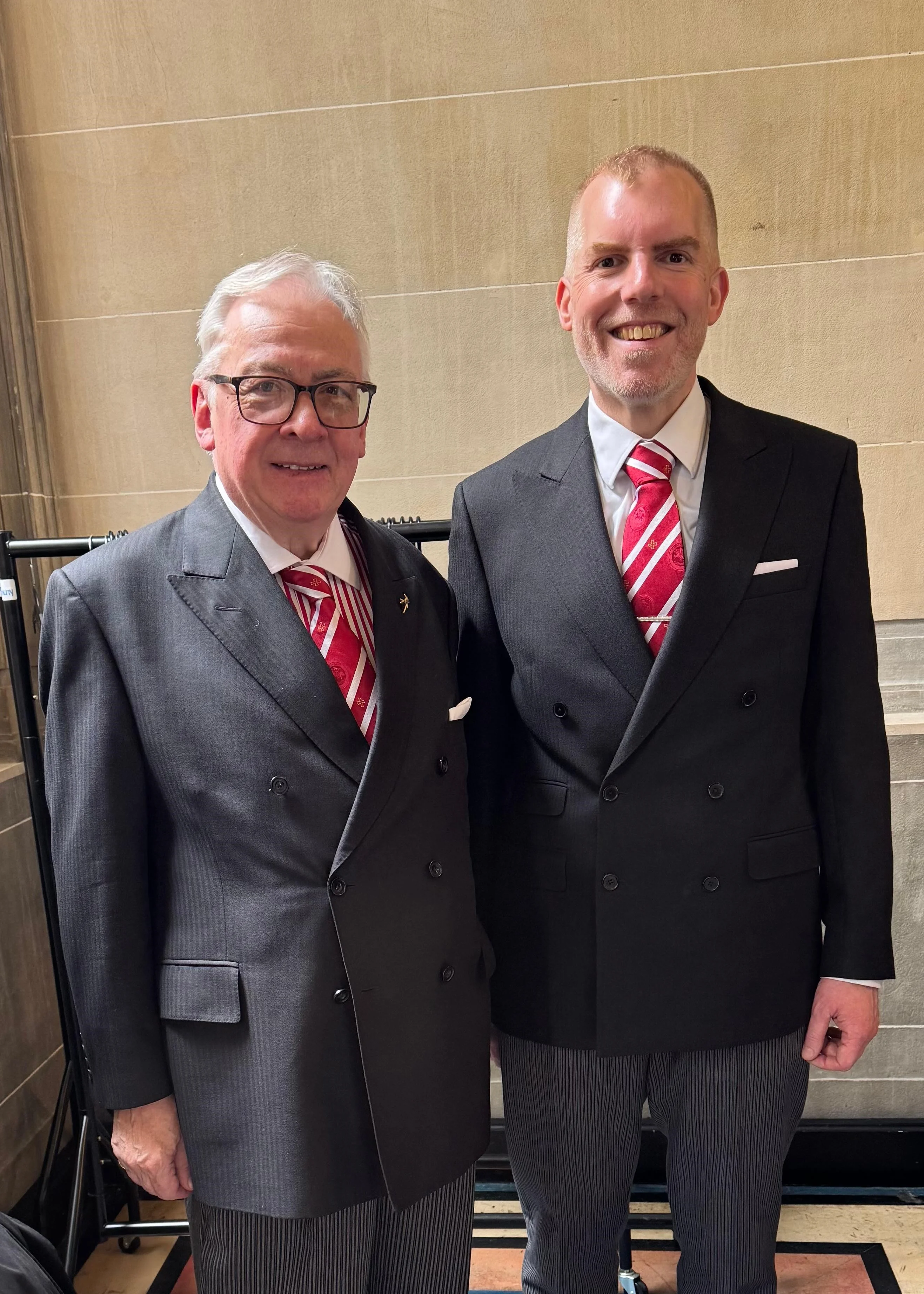 Essex Knight R.E.Kt. Dan Heath with the M.E. & S. Grand Master