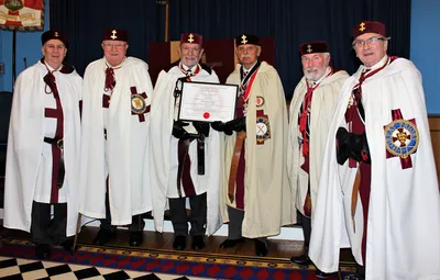 V.E.Kt. Peter Bidmead with the R.E. Provincial Prior and members of Maplestead